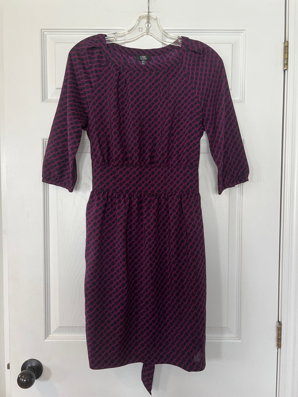 Jacob Plum and Pink Patterned Midi Dress